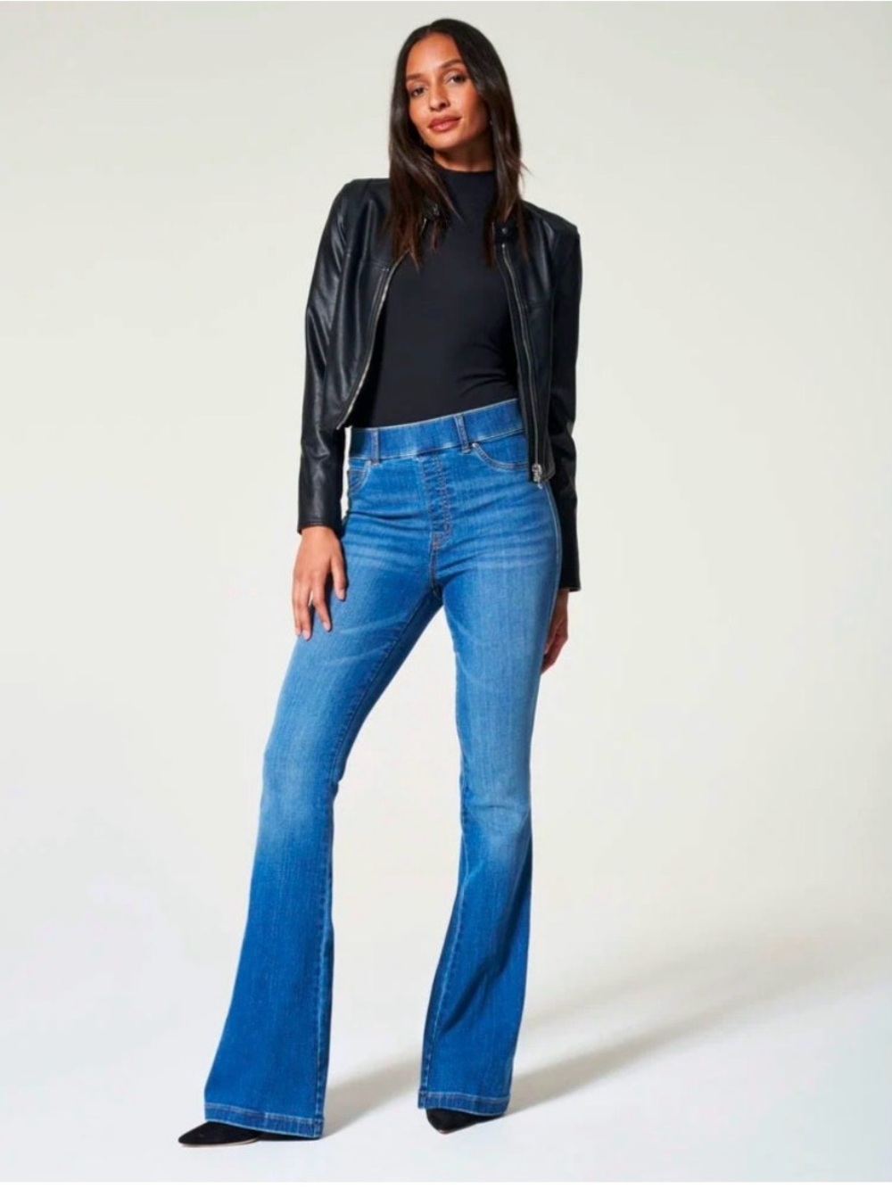 SPANX Blue High-Rise Flare Jeans